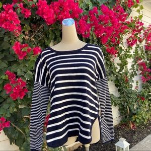 Madewell round hem striped sweater